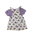 3-6M Lilac Top & Cream Minnie-Daisy Dungaree Dress - Disney