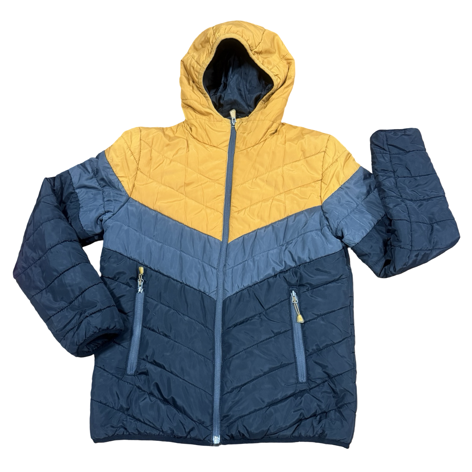 12Y Black, grey & mustard puffer jacket  - Mc Kinley