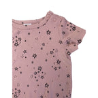 3-6M LIght Pink & Black Starry Bodysuit - Cotton On