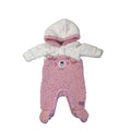 Newborn Pink & White Teddy Fleece Onesie - Naartjie