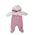 Newborn Pink & White Teddy Fleece Onesie - Naartjie
