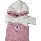Newborn Pink & White Teddy Fleece Onesie - Naartjie