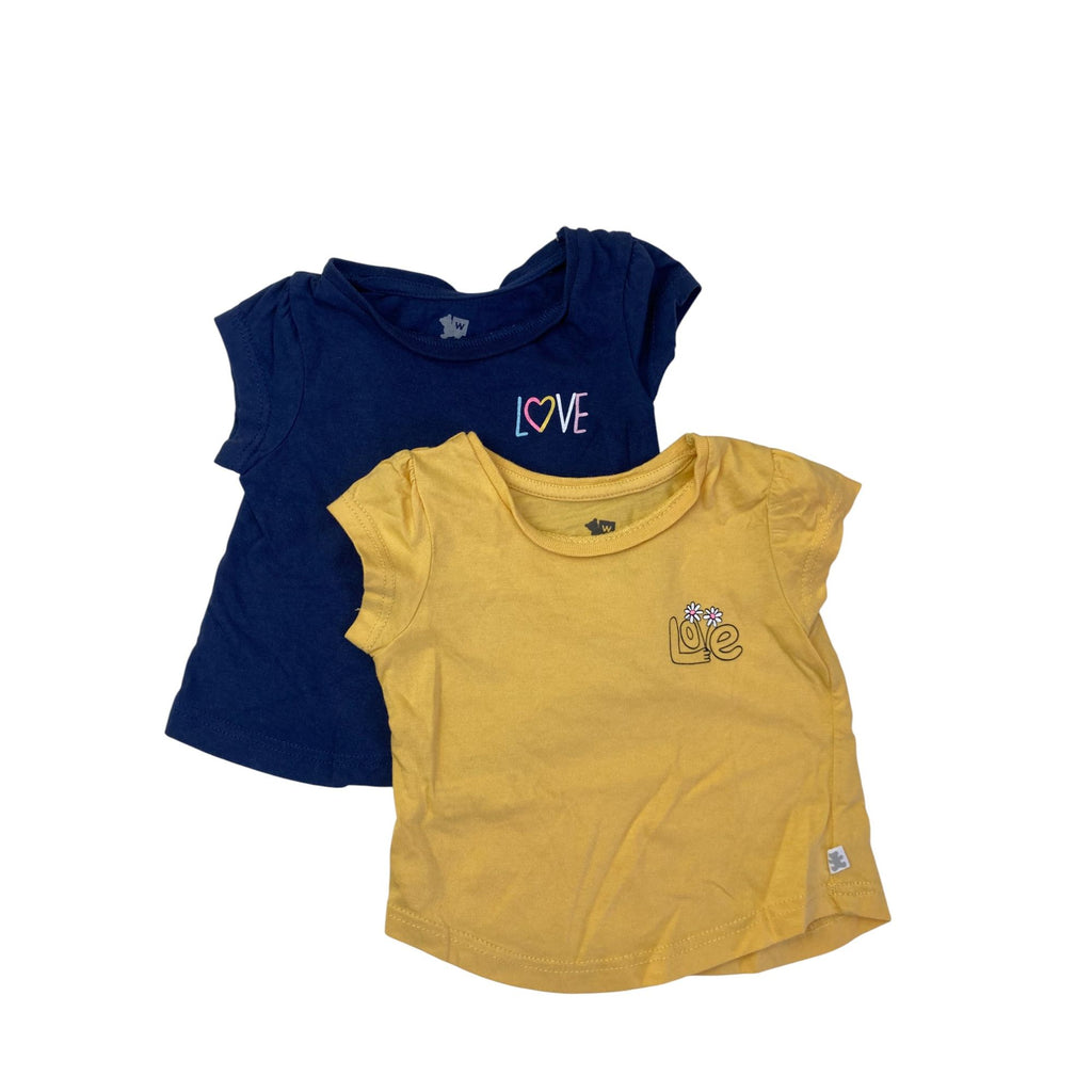 1-3M Mustard Yellow & Navy Blue "Love" T Shirts - Woolworths