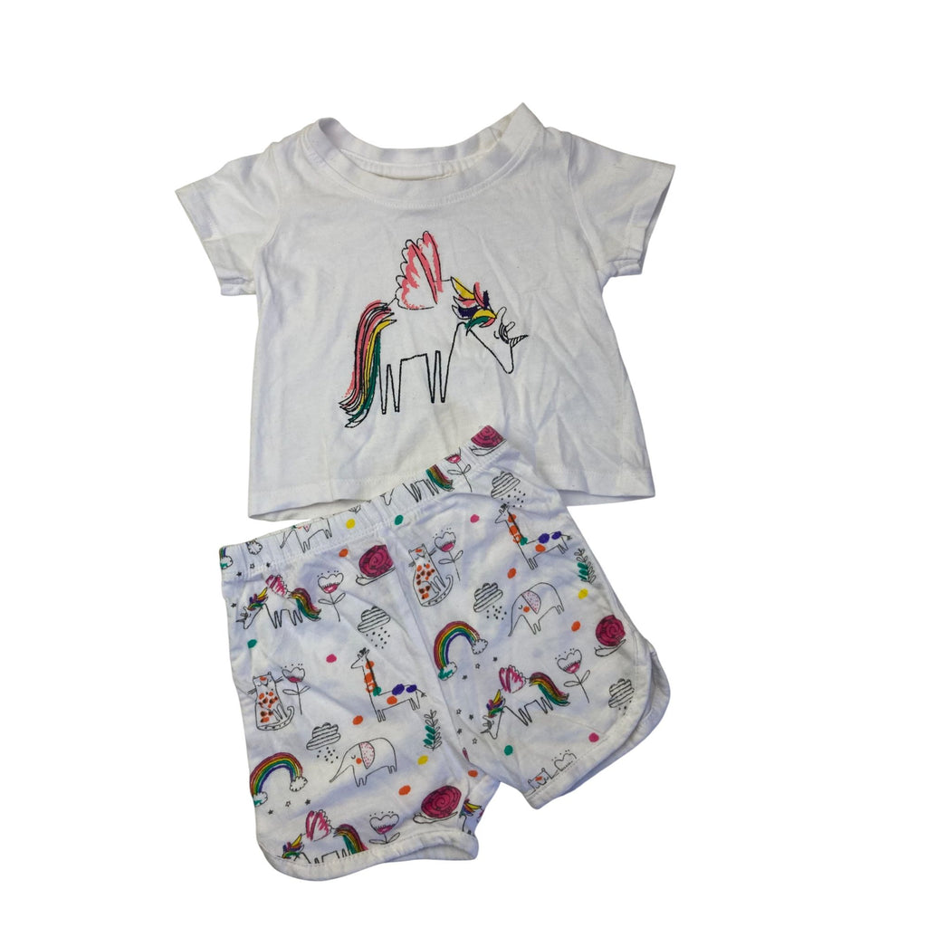 3-6M White Unicorn Summer Sleep Set - Tiny Tots