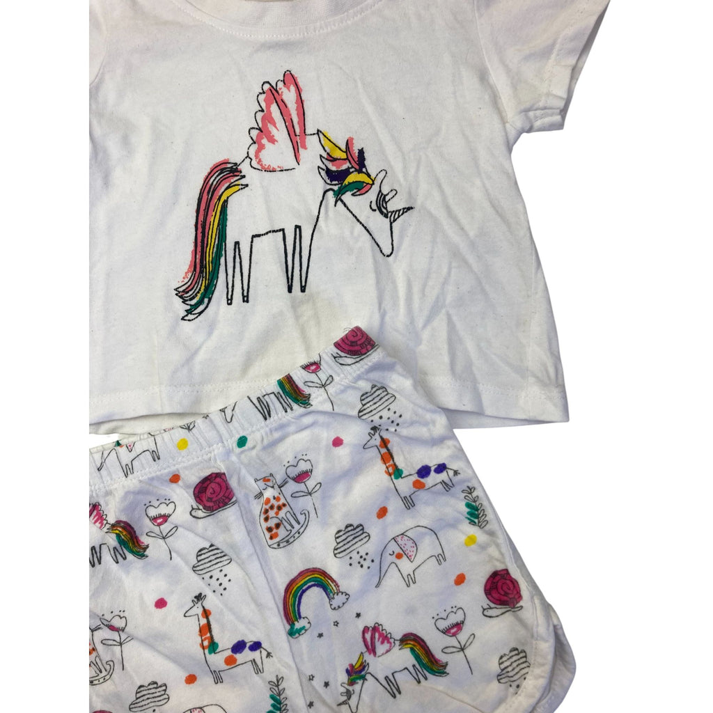 3-6M White Unicorn Summer Sleep Set - Tiny Tots