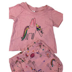 3-6M Pink Unicorn Summer Sleep Set - Tiny Tots
