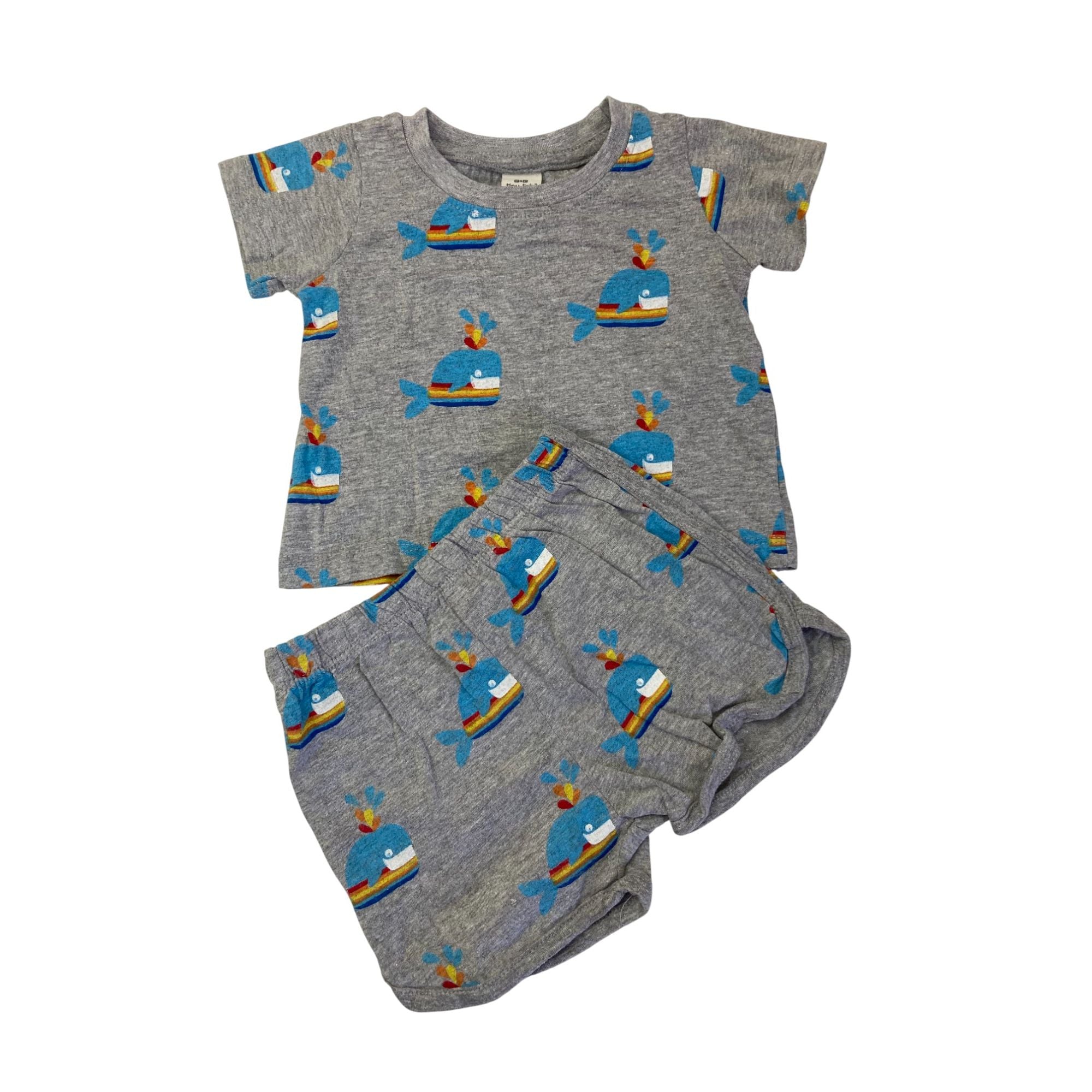 3-6M Grey Whale Summer Sleep Set - Tiny Tots