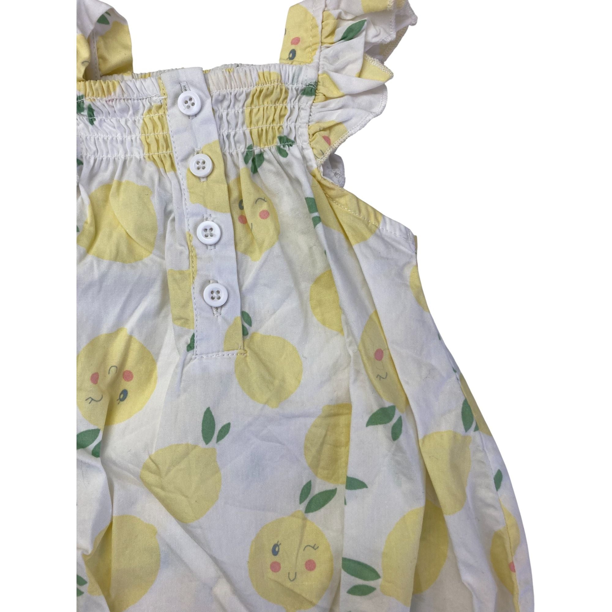 1-2M White & Yellow Lemon Romper - Ergee