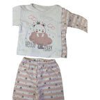 0-3M White & Light Pink Bear Sleep Set - Miniworld