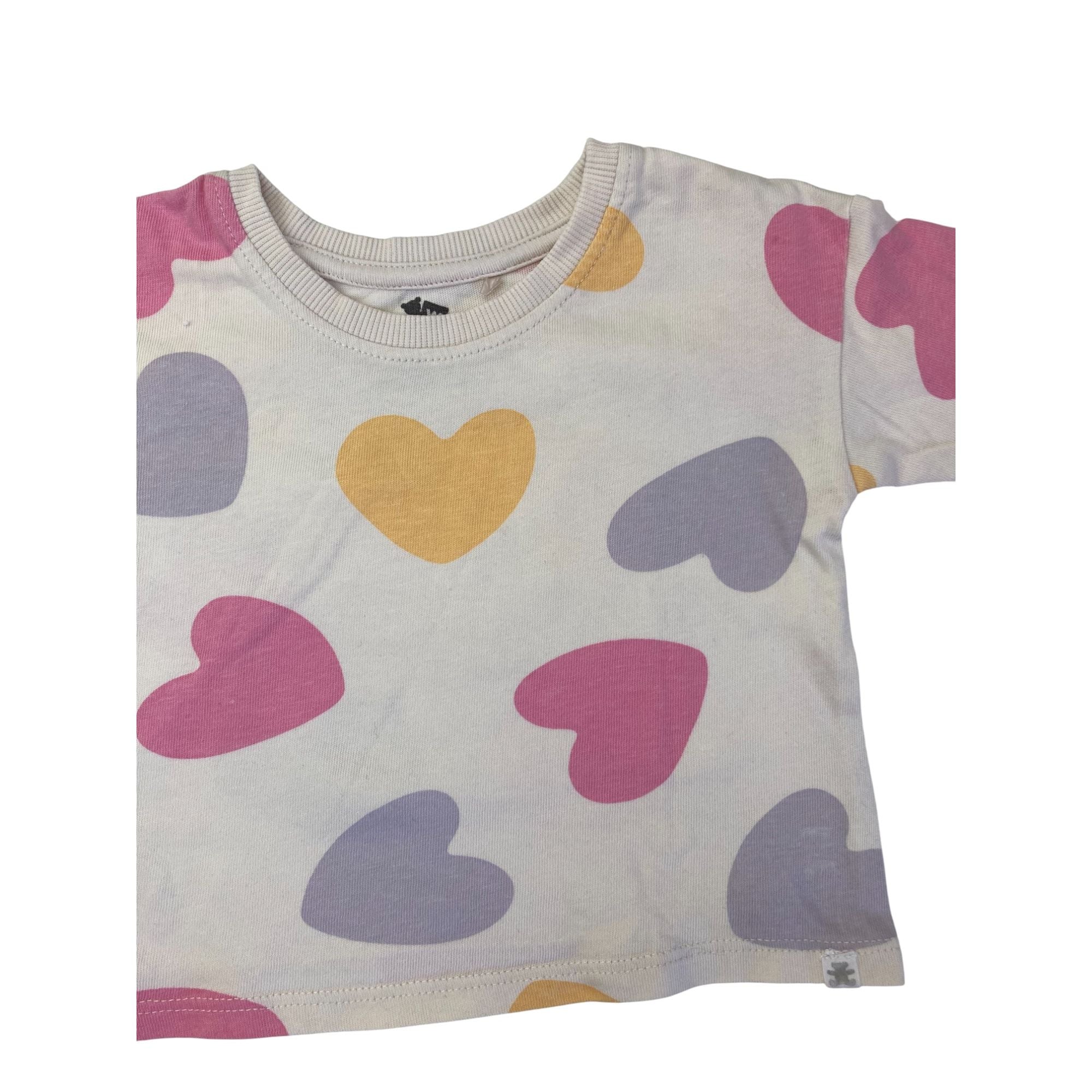 1-3M Cream Pastel Heart Long Sleeve T Shirt - Woolworths