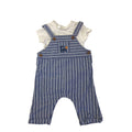 1-2M Blue Stripe Cotton Dungaree & T Shirt - Ergee