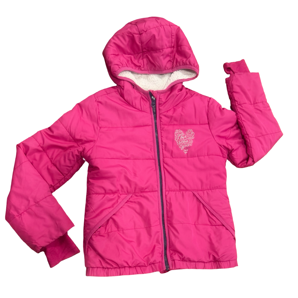 8-9Y Pink puffer jacket with bear fleece lining - S. Oliver 🟠