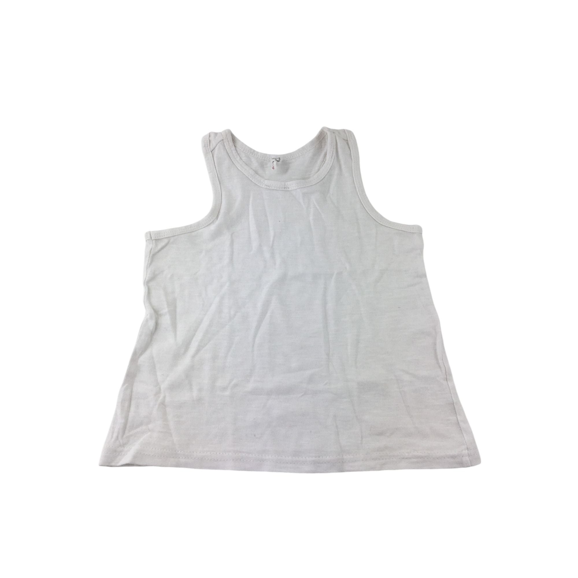 6-7Y Cream Sleeveless Cropped Raceback Top - Real