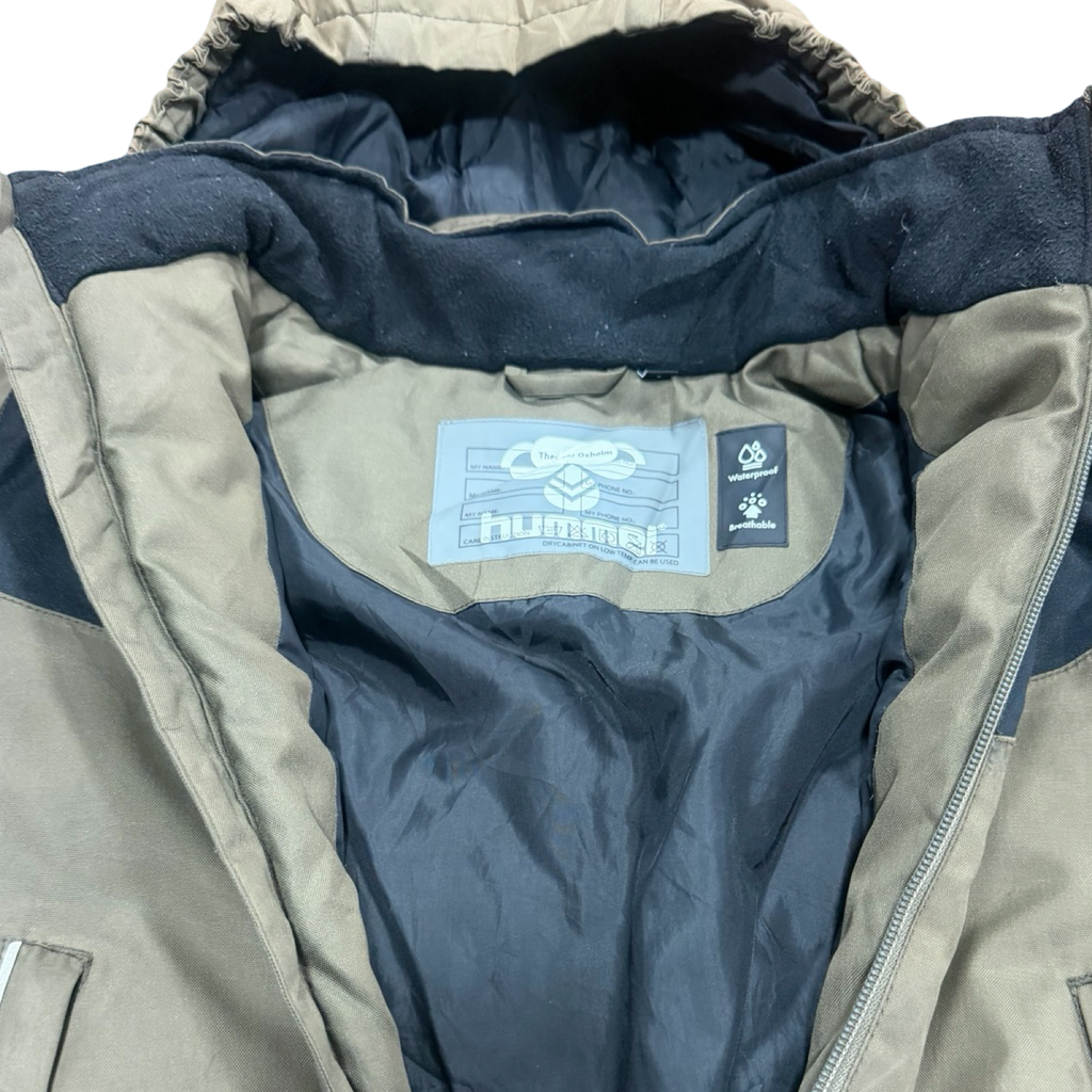 6Y Khaki & back puffer hooded jacket - hummel 🟠