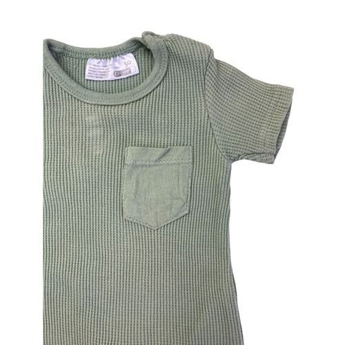 0-1M Mint Green Waffle Knit Romper - Ergee