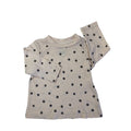 3-6M Cream & Black Glitter Dotted Long Sleeve Top - Ackermans
