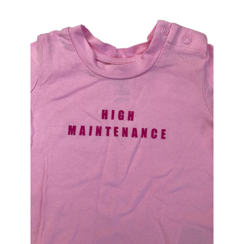 3-6M Pink "High Maintenance" T Shirt - Cotton On
