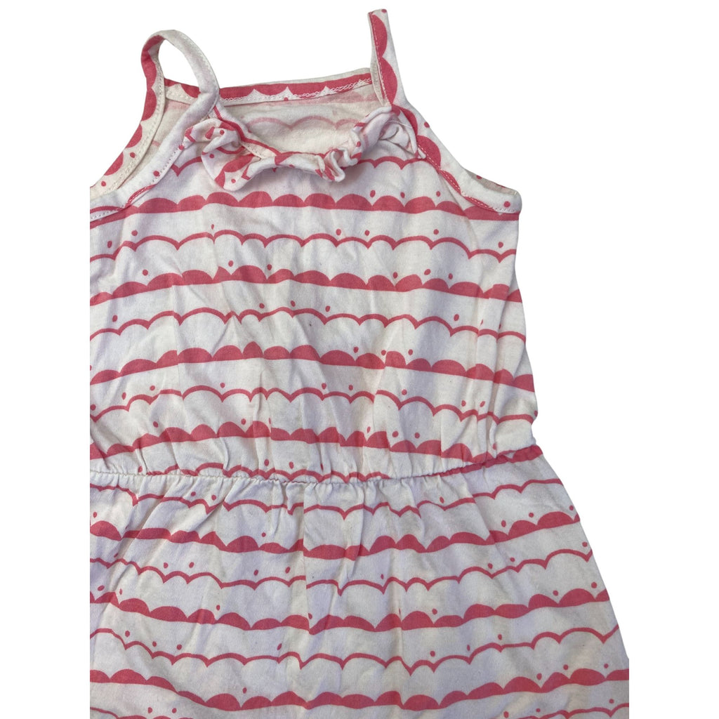 3-6M White & Pink Scalloped Print Easy Waist Tunic - Woolworths