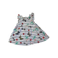 0-3M White Stripe Butterfly Dress - Tiny Tots