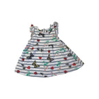 0-3M White Stripe Butterfly Dress - Tiny Tots