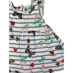 0-3M White Stripe Butterfly Dress - Tiny Tots