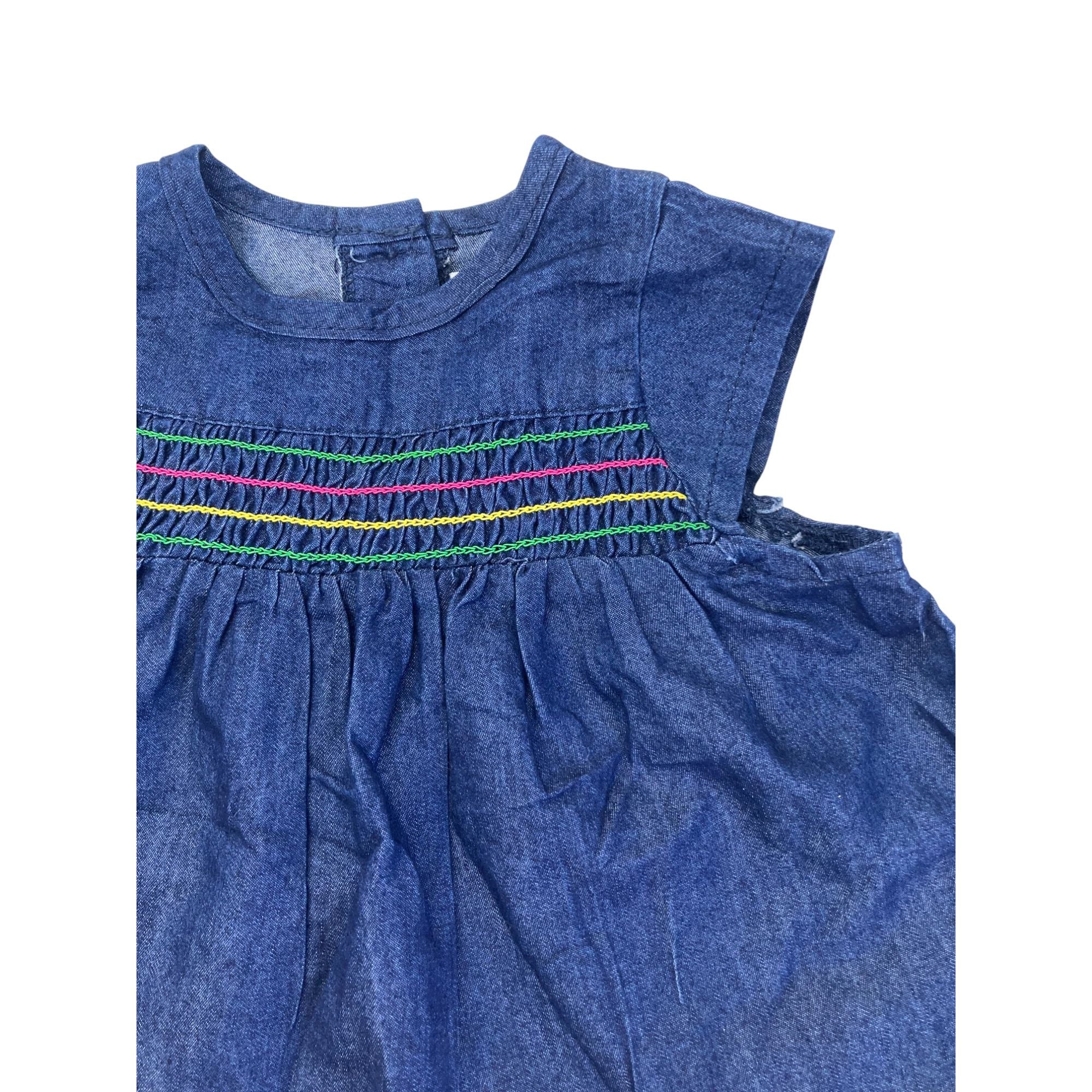 3-6M Dark Blue Denim Tunic - 123