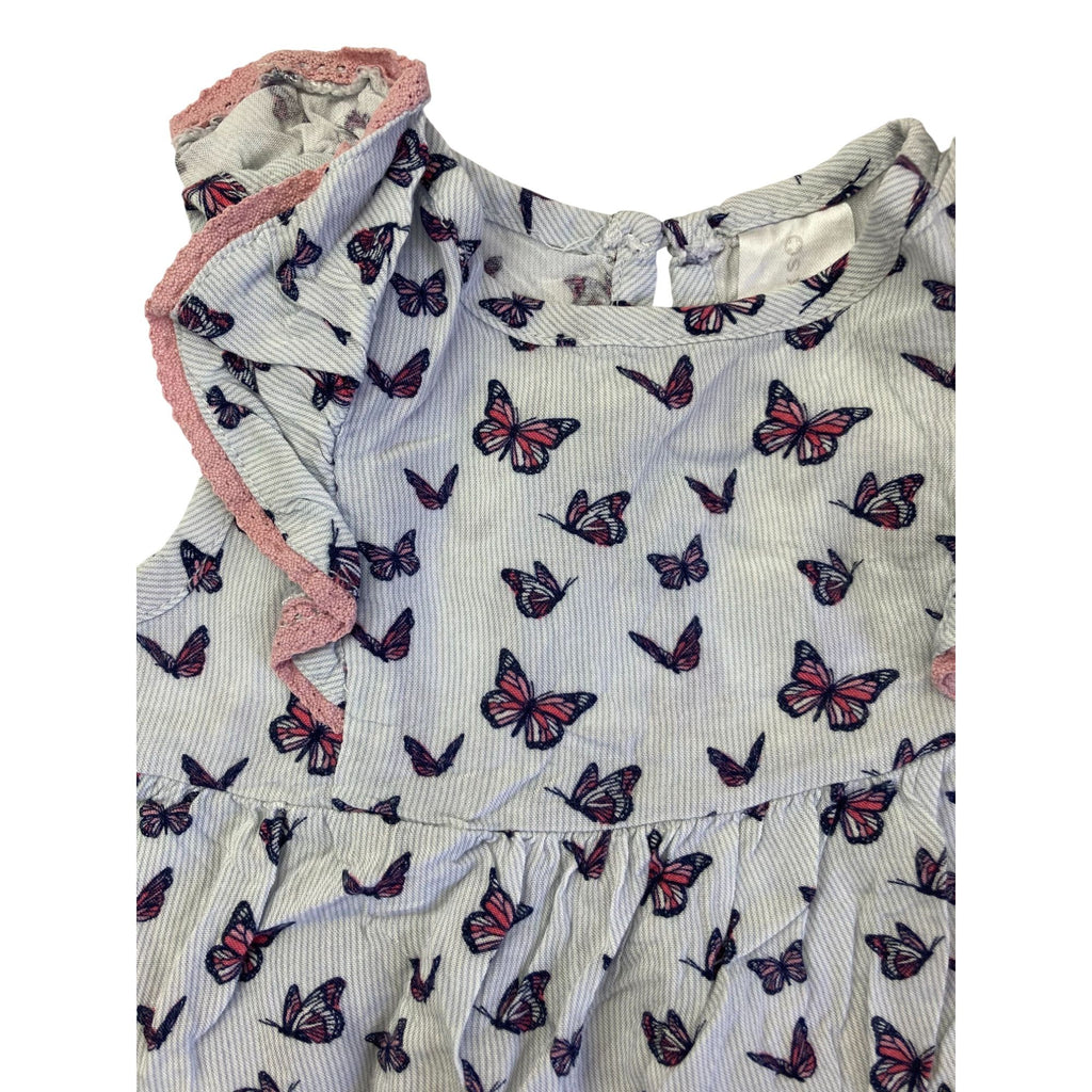 3-6M Blue & Pink Butterfly Viscose Tunic - Clicks