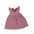 3-6M Red & White Stripe Flutter Sleeve Dress - Tiny Tots