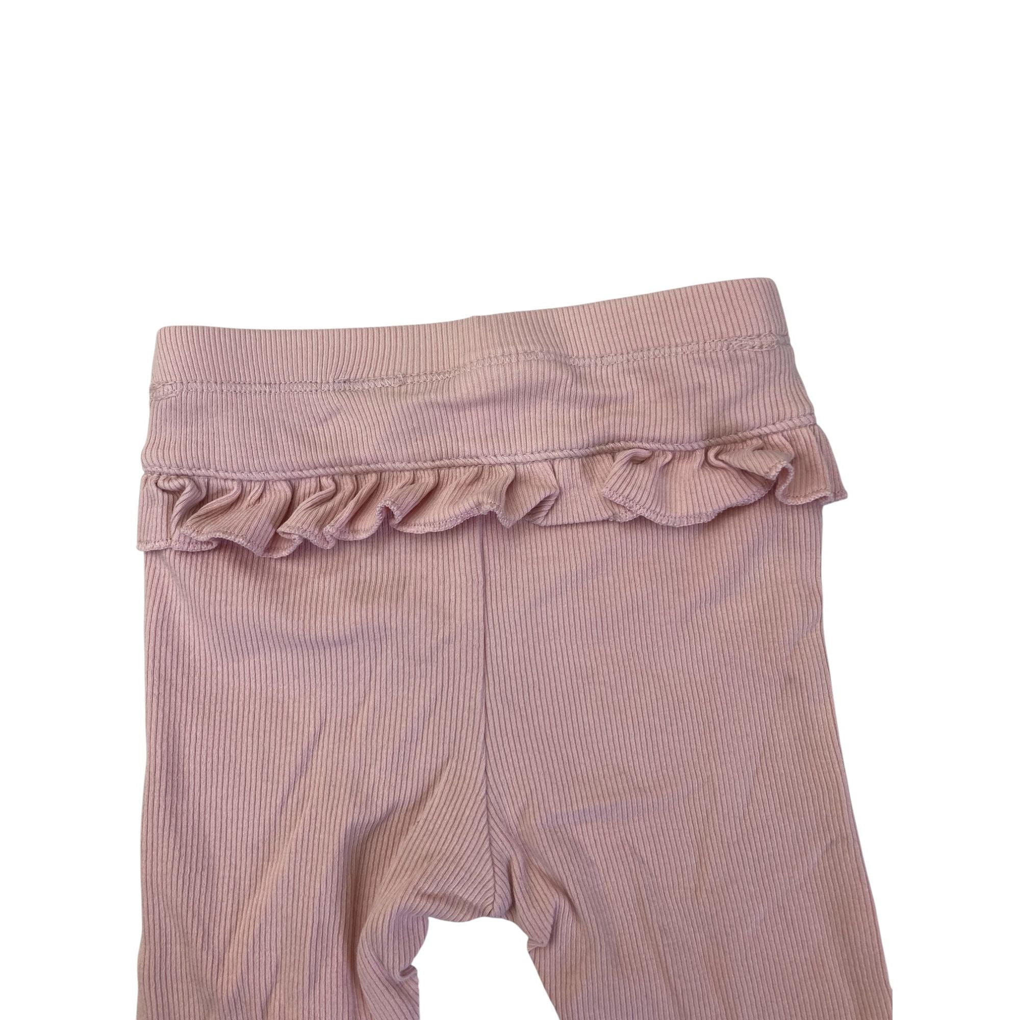 UK 4-6M Pink Ruffle Detail Leggings - H&M
