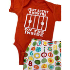 0-6M Orange Bodysuit & Colourful Bicycle Shorts - Woolworths, Ackermans