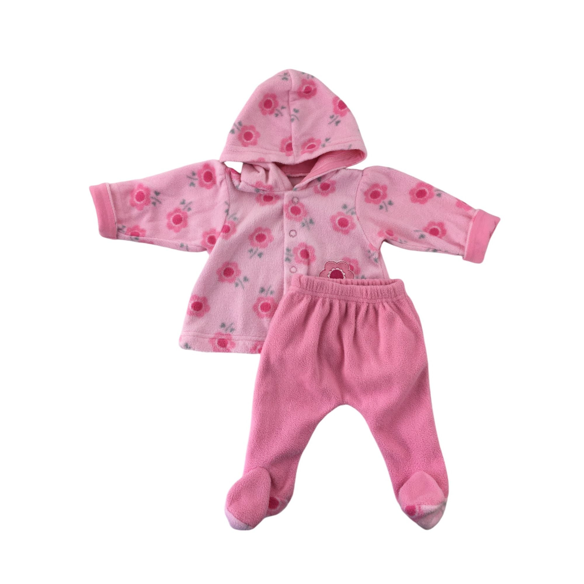 NB Pink Soft Fleece Snap Jacket & Footed Leggings - Woolworths