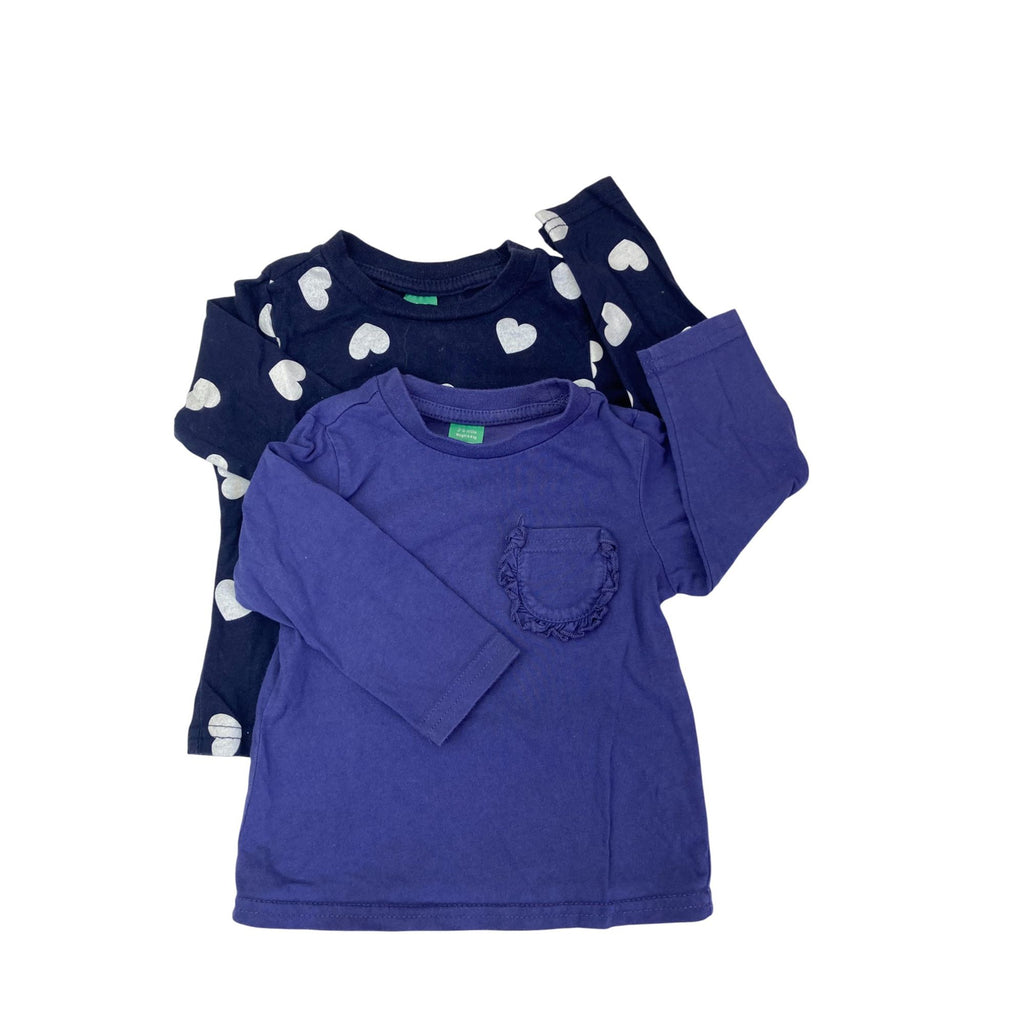 3-6M Navy & Dark Blue Long Sleeve T Shirts - Ackermans