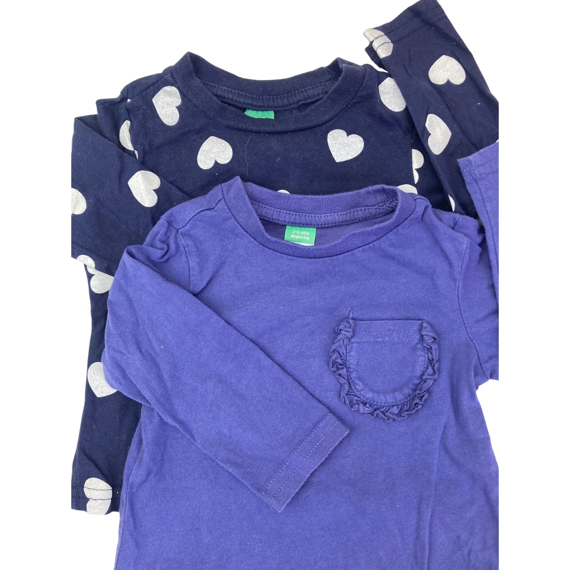 3-6M Navy & Dark Blue Long Sleeve T Shirts - Ackermans