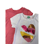 3-6M White Sequinned & Coral T Shirts - Ackermans