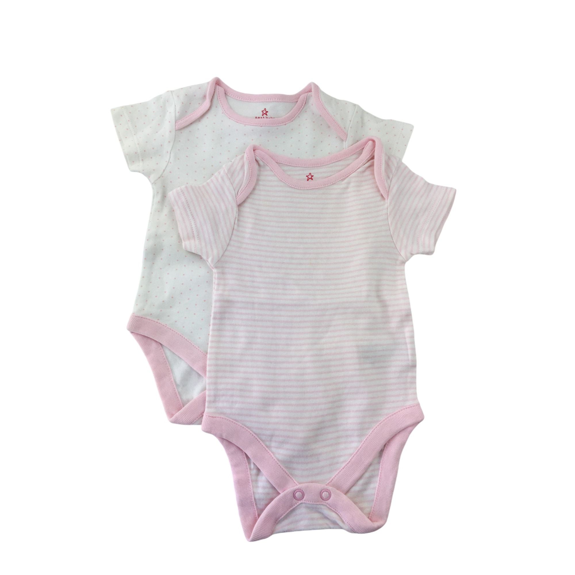 0-3M Pink Stripe & Dotted Bodysuits - Next