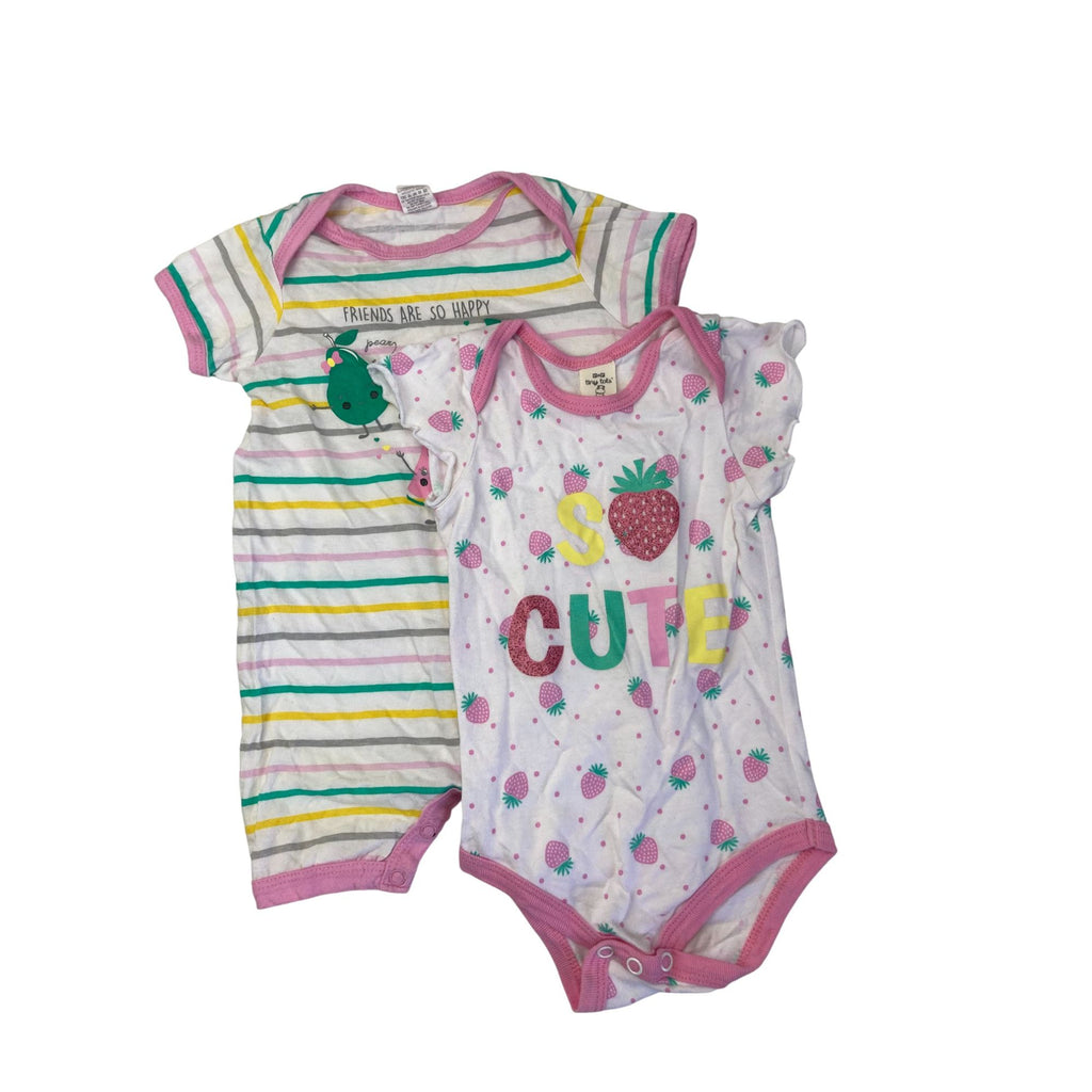3-6M Pink Pastel Fruit Bodysuit & Romper - Tiny Tots