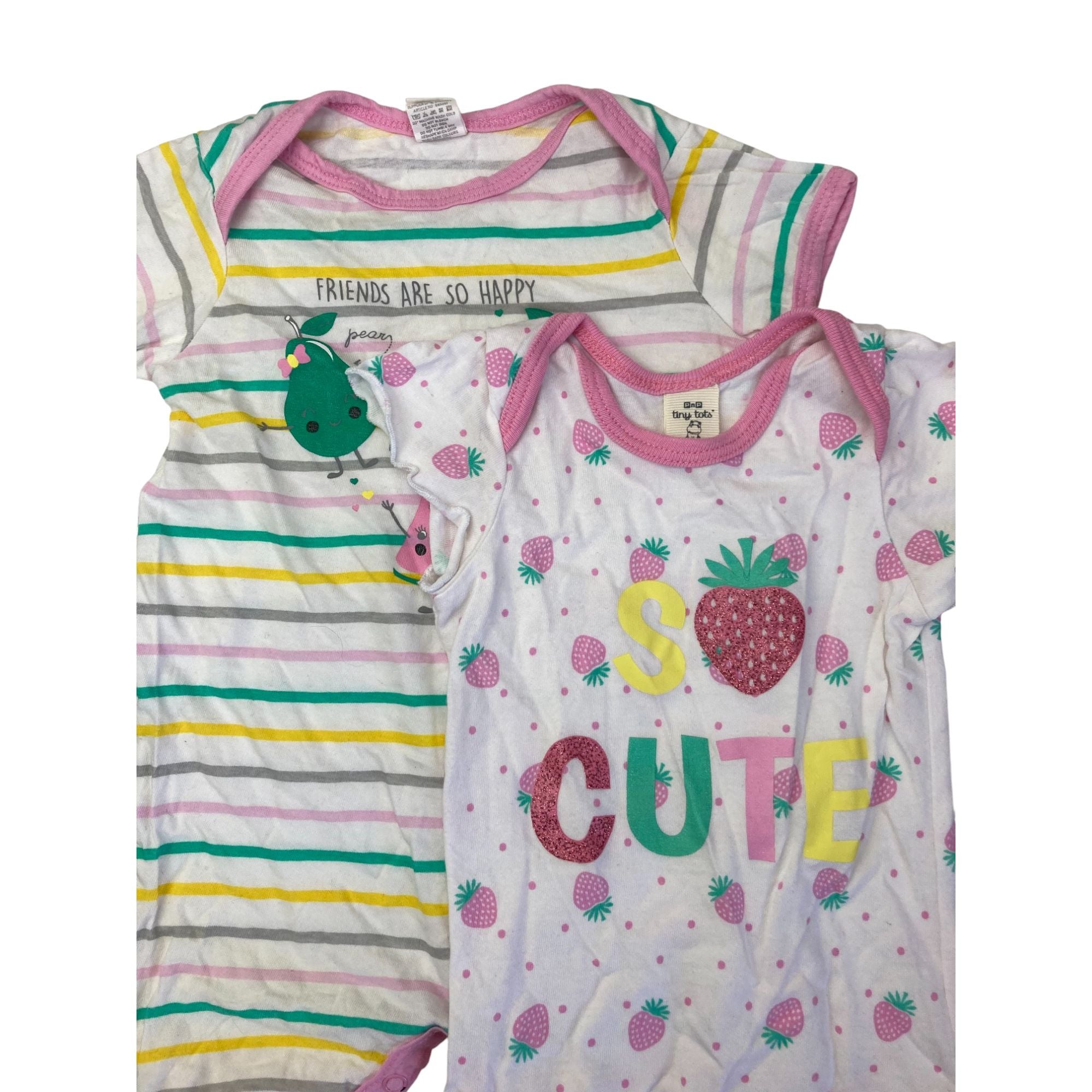 3-6M Pink Pastel Fruit Bodysuit & Romper - Tiny Tots