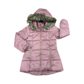 7-8Y Dusty pink premium long puffer zipper jacket with fur hood - H & M