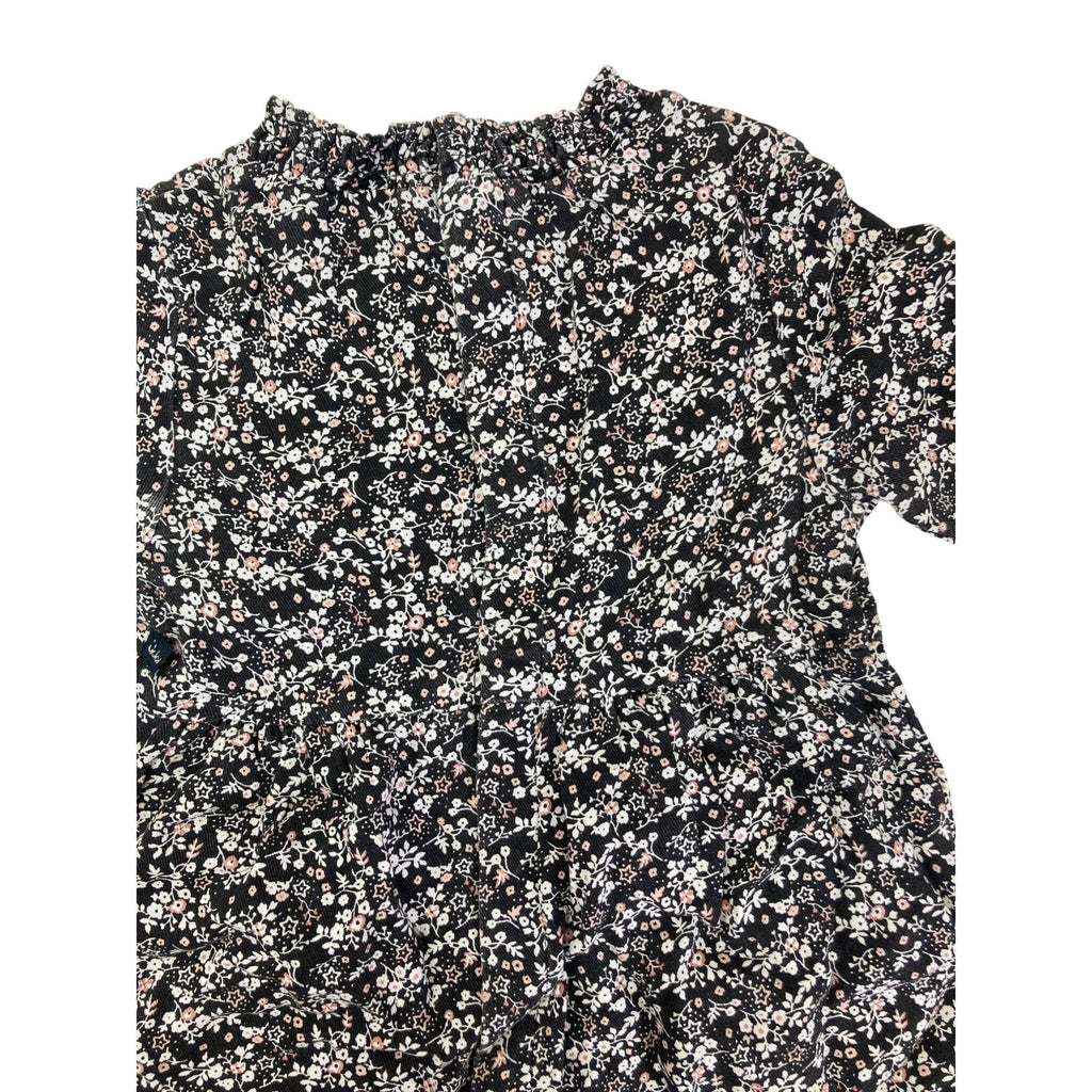 18M Black Ditsy Floral Snap Back Dress - Ikks