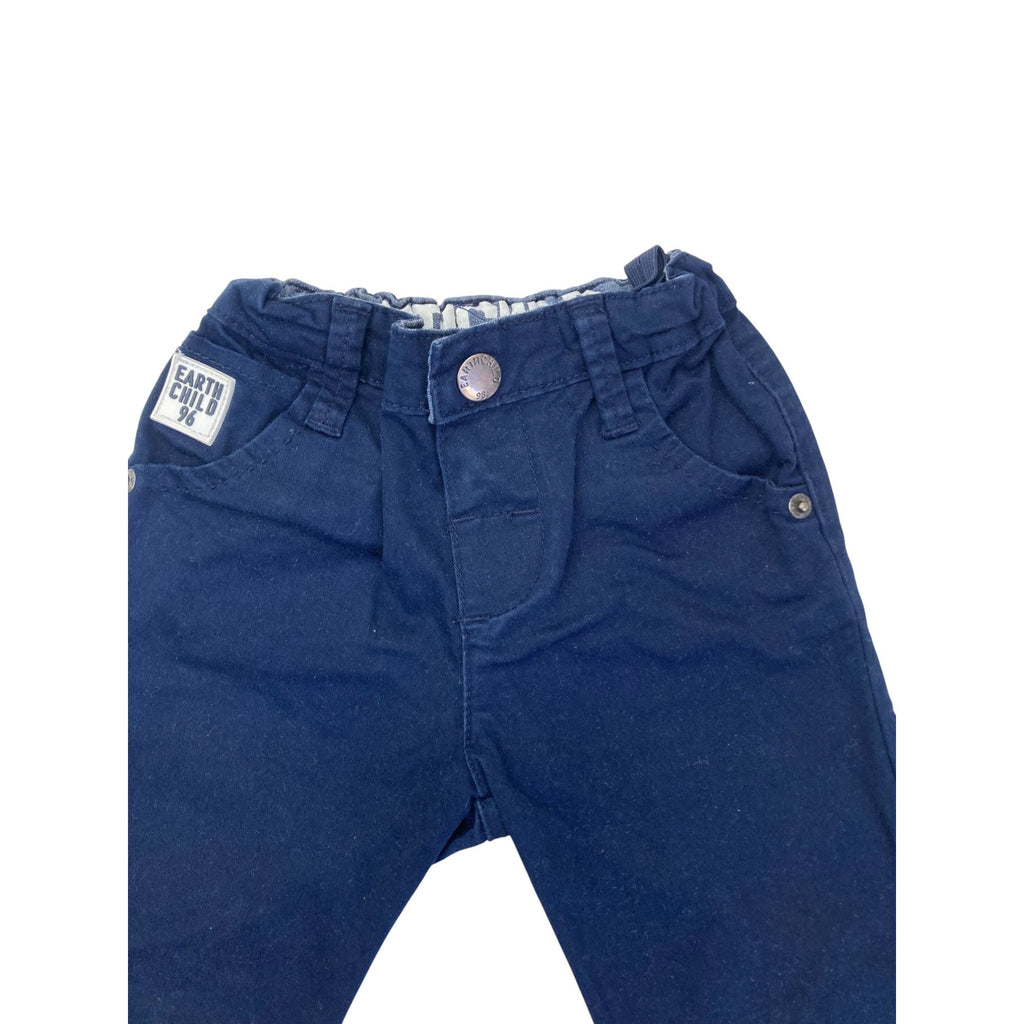 18-24M Navy Blue Adjustable Waist Chinos - Earthchild