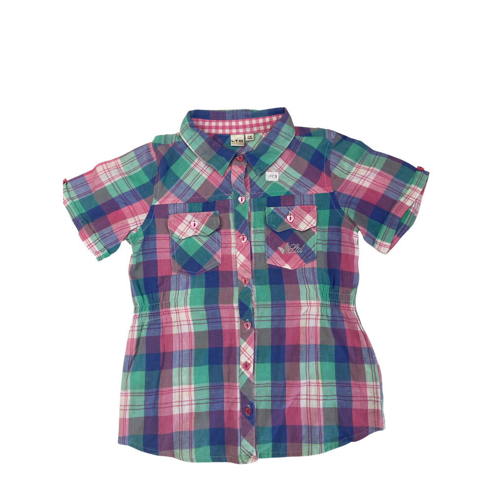 7-8Y Pastel Plaid Button Shirt - LTD