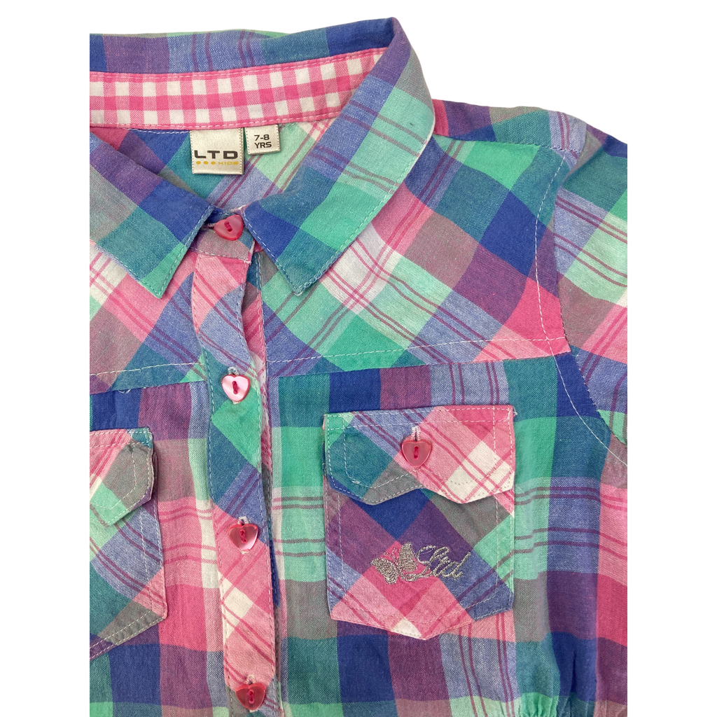 7-8Y Pastel Plaid Button Shirt - LTD