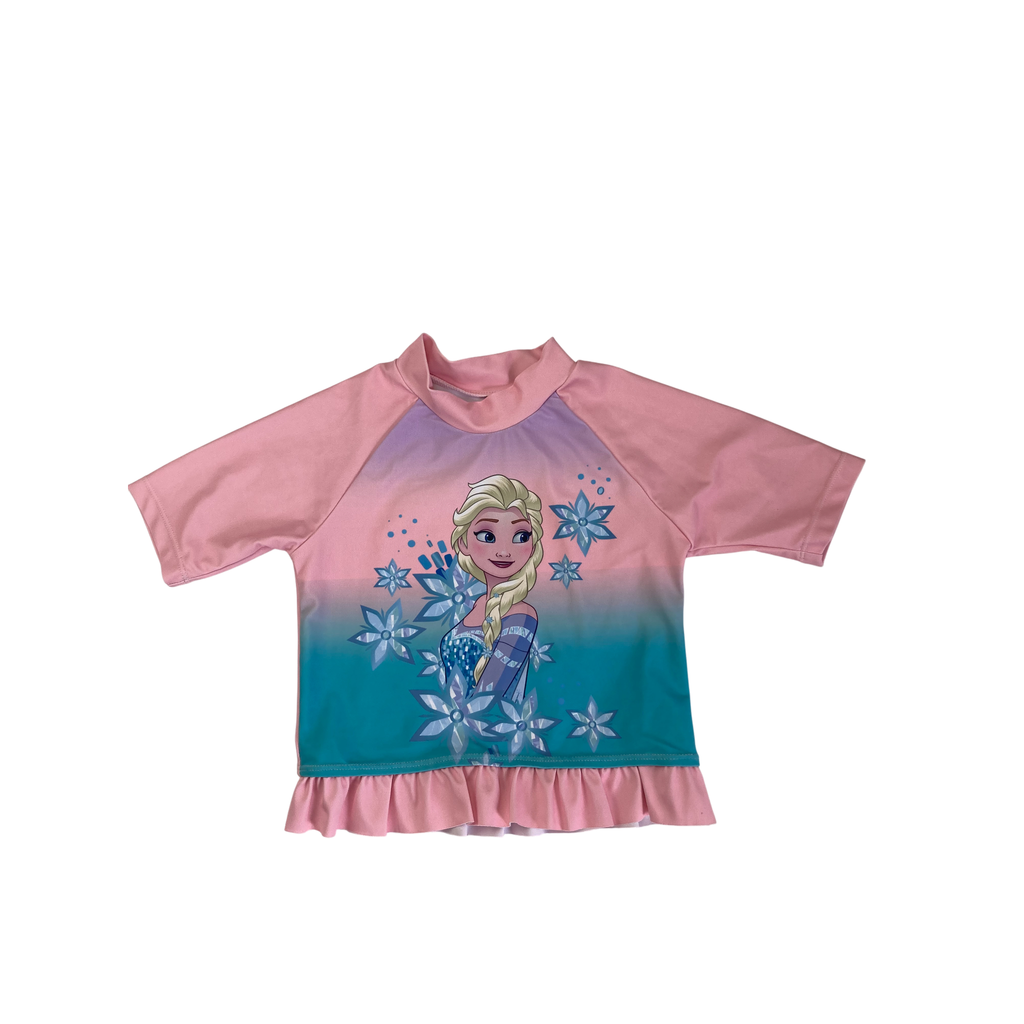 5-6Y PInk & Blue Frozen Rash Vest - Jet