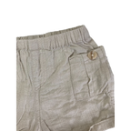 3-6M Beige Viscose-Linen Blend Shorts - Cotton On