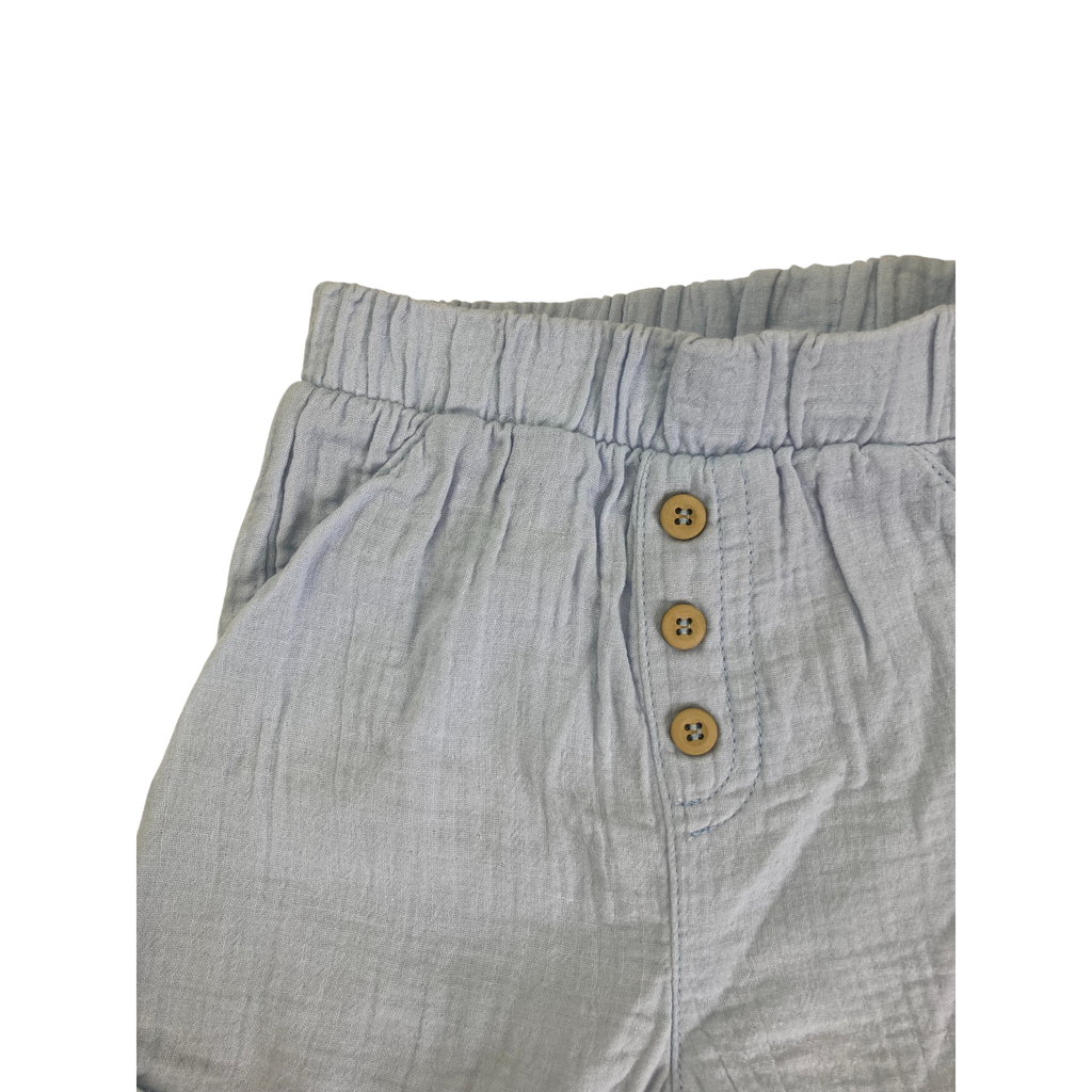 3-6M Light Blue Cotton Gauze Shorts - Mr Price