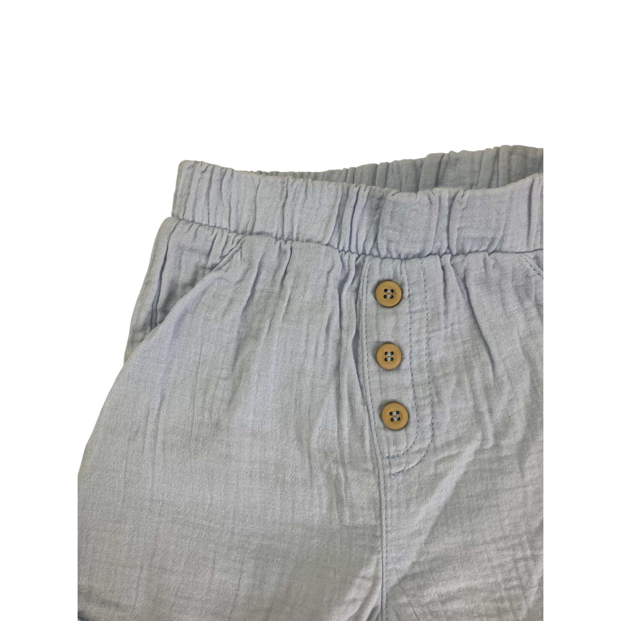 3-6M Light Blue Cotton Gauze Shorts - Mr Price
