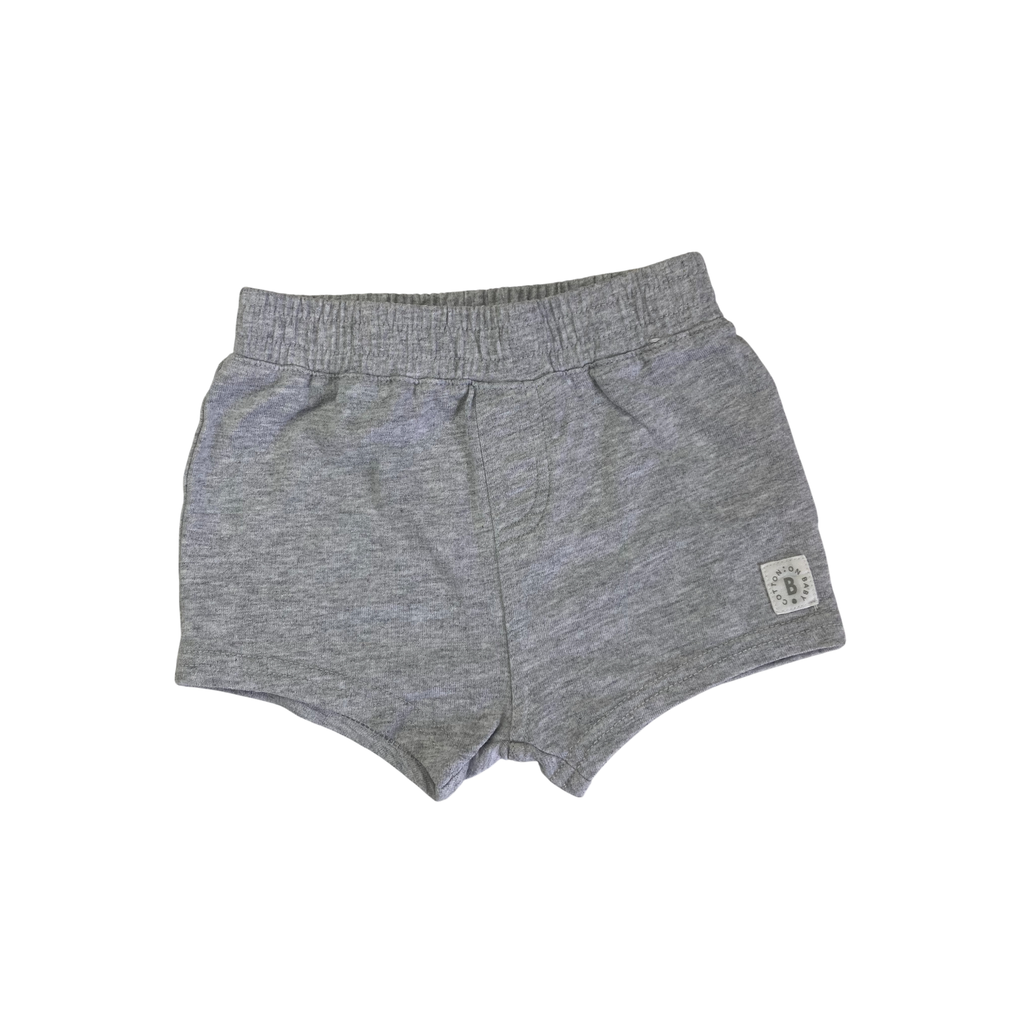 3-6M Light Grey Melange Cotton Shorts - Cotton On