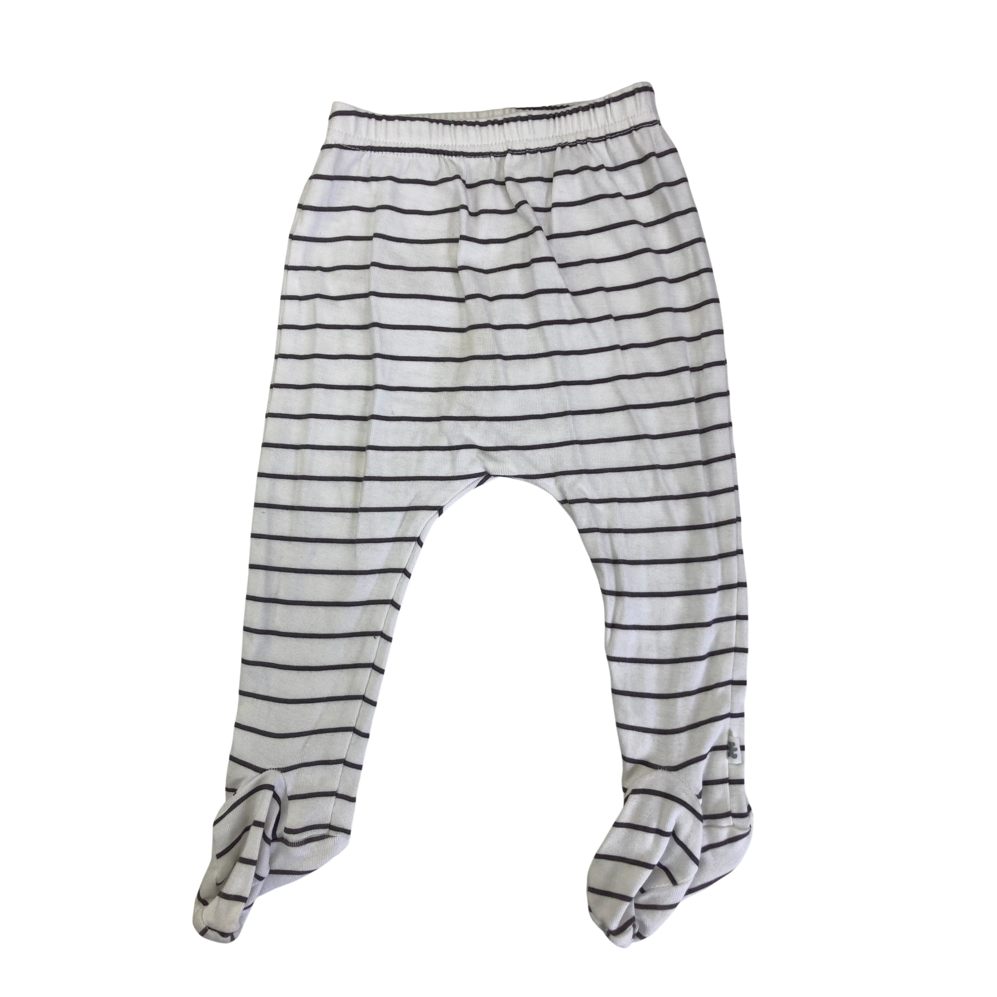 6-12M White & Grey Stripe Footed Leggings - Woolworths
