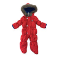 0-3M Red Puffer Fleece Lined Snowsuit Onesie - Ackermans