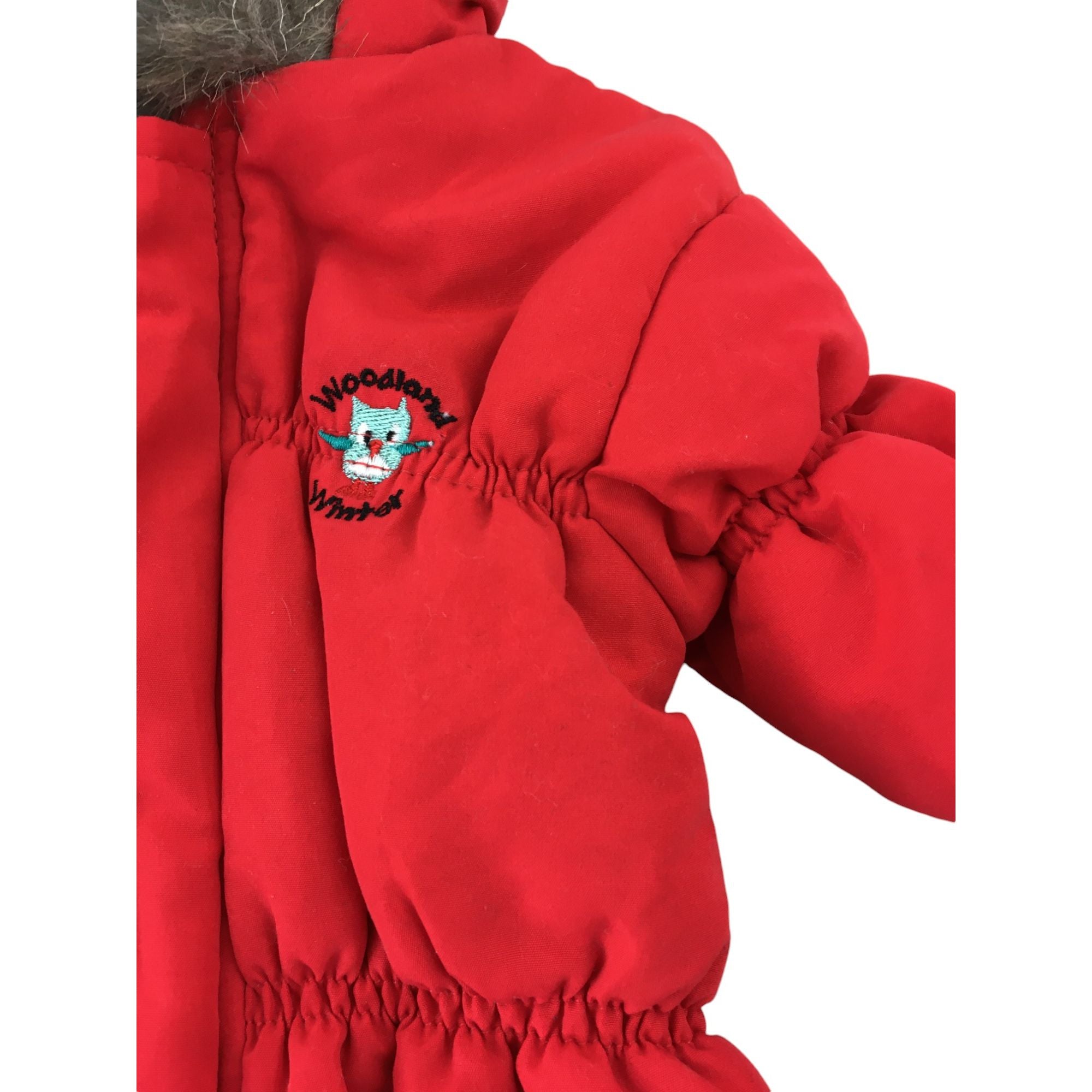 0-3M Red Puffer Fleece Lined Snowsuit Onesie - Ackermans